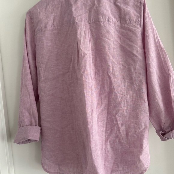 LOFT Pink Button Down Shirt Relaxed Fit - Picture 2 of 4
